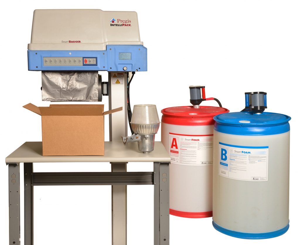 Foam-in-place smartbagger with operator